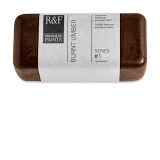 R&F Encaustic Paint Block - Burnt Umber, 104 ml