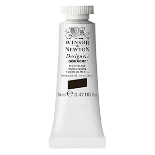 Winsor & Newton Designers Gouache - Ivory Black, 14 ml tube