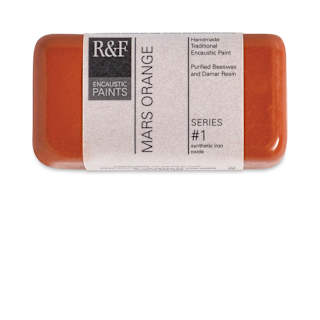 R&F Encaustic Paint Block - Mars Orange, 40 ml block