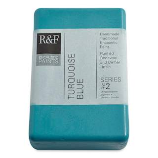 R&F Encaustic Paint Block - Turquoise Blue, 333 ml block