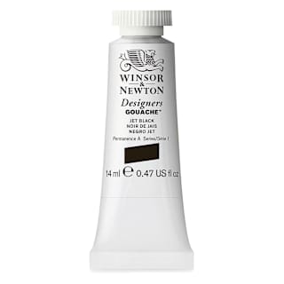 Winsor & Newton Designers Gouache - Jet Black, 14 ml tube