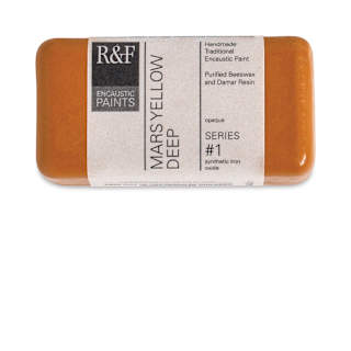 R&F Encaustic Paint Block - Mars Yellow Deep, 40 ml block