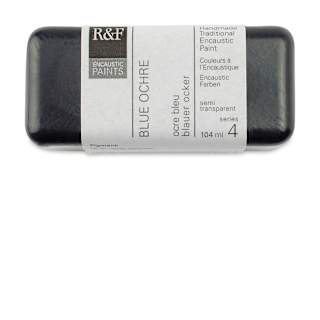 R&F Encaustic Paint Block - Blue Ochre, 104 ml block