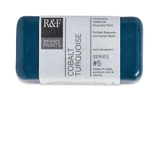 R&F Encaustic Paint Block - Cobalt Turquoise, 40 ml block