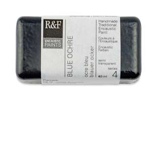 R&F Encaustic Paint Block - Blue Ochre, 40 ml block