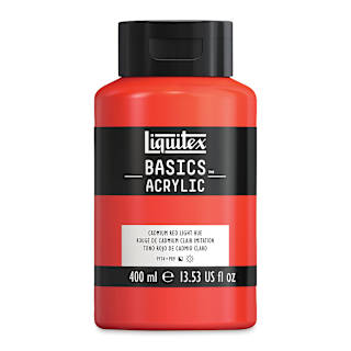 Liquitex Basics - Cadmium Red Light Hue, 13.5 oz Squeeze Bottle