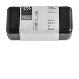 R&F Encaustic Paint Block - Ivory Black, 104 ml block