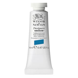 Winsor & Newton Designers Gouache - Turquoise Blue, 14 ml tube