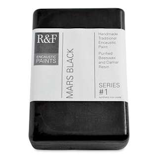 R&F Encaustic Paint Block - Mars Black, 333 ml block