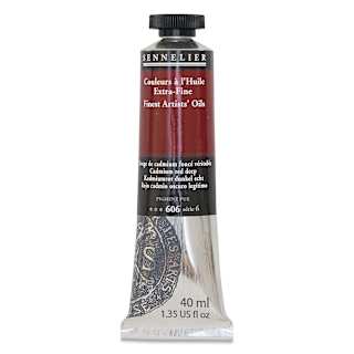 Sennelier Artists' Extra Fine Oil Paint - Cadmium Red Deep, 40 ml tube