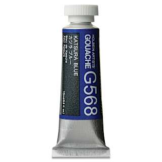 Holbein Artists' Gouache - Katsura Blue, 15 ml tube