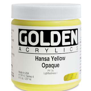 Golden Heavy Body Artist Acrylics - Hansa Yellow Opaque, 8 oz Jar