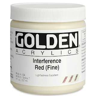 Golden Heavy Body Artist Acrylics - Interference Red (Fine), 8 oz Jar