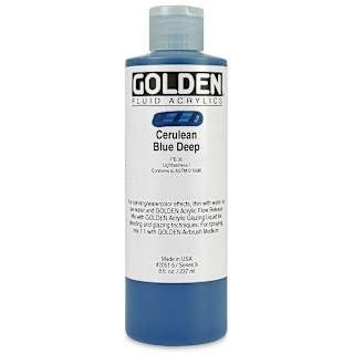 Golden Fluid Acrylics - Cerulean Blue Deep, 8 oz bottle