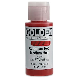 Golden : Fluid : Acrylic Paint : 30ml (1oz) : Cadmium Red Medium Hue