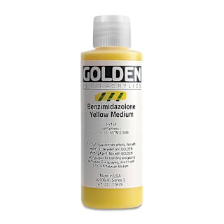 Golden Fluid Acrylics - Benzimidazolone Yellow Medium, 4 oz