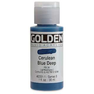 Golden : Fluid : Acrylic Paint : 30ml (1oz) : Cerulean Blue Deep
