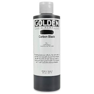 Golden Fluid Acrylics - Carbon Black, 8 oz bottle