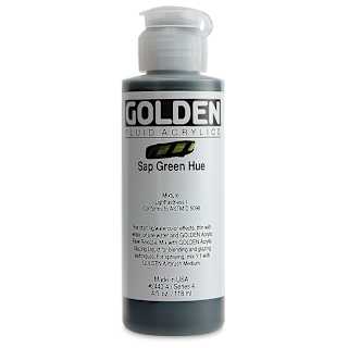 Golden Fluid Acrylics - Sap Green Historical Hue, 4 oz bottle