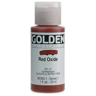 Golden Fluid Acrylics - Red Oxide, 1 oz bottle