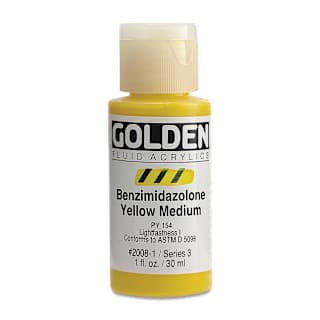 Golden Fluid Acrylics - Benzimidazolone Yellow Medium, 1 oz