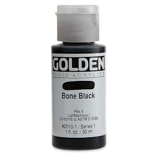 Golden : Fluid : Acrylic Paint : 30ml (1oz) : Bone Black