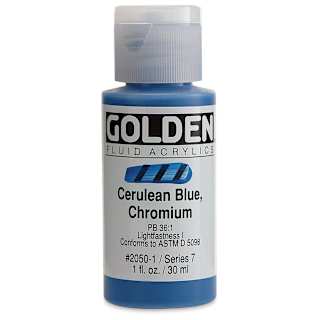Golden : Fluid : Acrylic Paint : 30ml (1oz) : Cerulean Blue Chromium