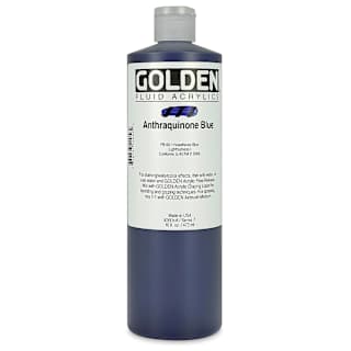 Golden : Fluid : Acrylic Paint : 473ml (16oz) : Anthraquinone Blue
