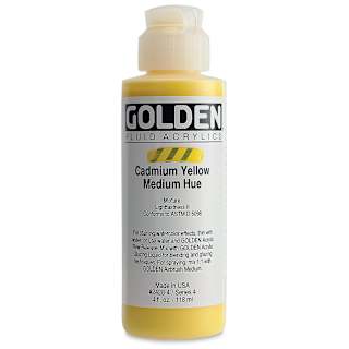 Golden Fluid Acrylics - Cadmium Yellow Medium Hue, 4 oz bottle