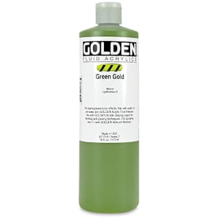 Golden Fluid Acrylics - Green Gold, 16 oz bottle