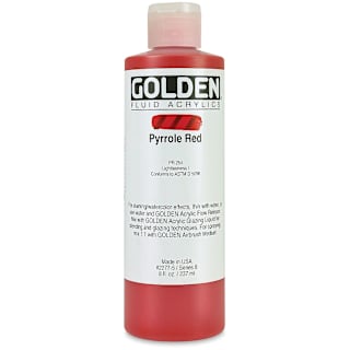 Golden Fluid Acrylics - Pyrrole Red, 8 oz bottle