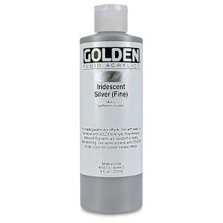 Golden Fluid Acrylics - Iridescent Silver (Fine), 8 oz bottle