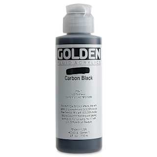 Golden Fluid Acrylics - Carbon Black, 4 oz bottle