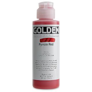Golden Fluid Acrylics - Pyrrole Red, 4 oz bottle
