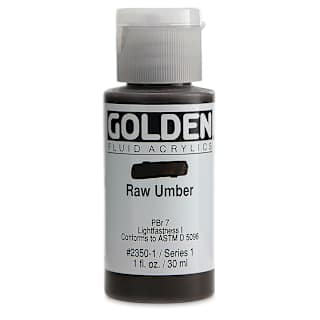 Golden : Fluid : Acrylic Paint : 30ml (1oz) : Raw Umber