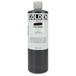 Golden Fluid Acrylics - Raw Umber, 16 oz bottle