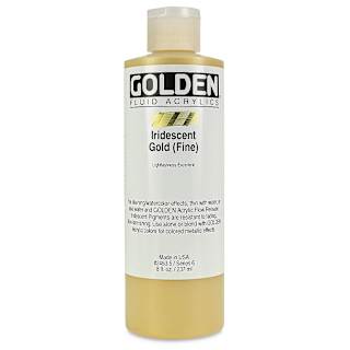 Golden Fluid Acrylics - Iridescent Gold (Fine), 8 oz bottle
