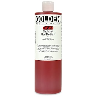 Golden : Fluid : Acrylic Paint : 473ml (16oz) : Naphthol Red Medium
