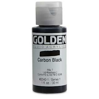 Golden Fluid Acrylics - Carbon Black, 1 oz bottle