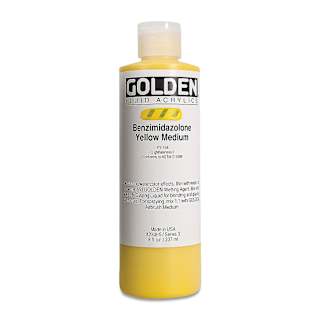 Golden Fluid Acrylics - Benzimidazolone Yellow Medium, 8 oz
