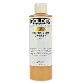 Golden Fluid Acrylics - Iridescent Bright Gold (Fine), 8 oz bottle