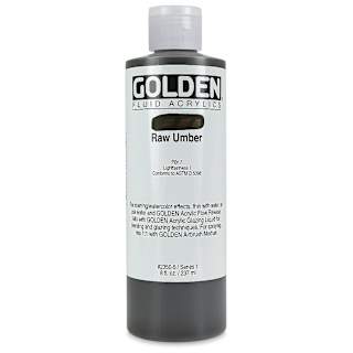 Golden Fluid Acrylics - Raw Umber, 8 oz bottle