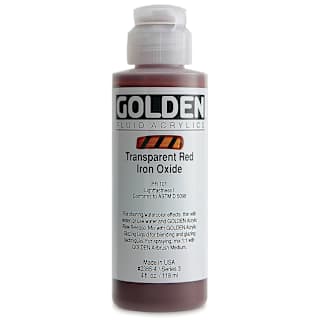 Golden Fluid Acrylics - Transparent Red Iron Oxide, 4 oz bottle
