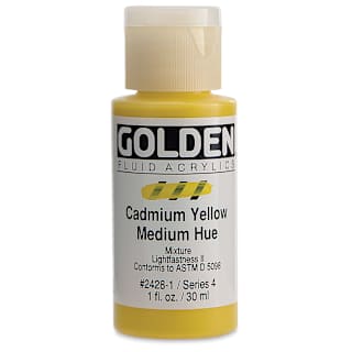 Golden Fluid Acrylics - Cadmium Yellow Medium Hue, 1 oz bottle