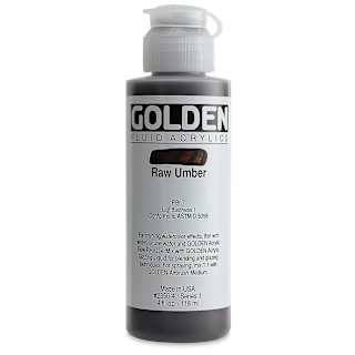Golden Fluid Acrylics - Raw Umber, 4 oz bottle