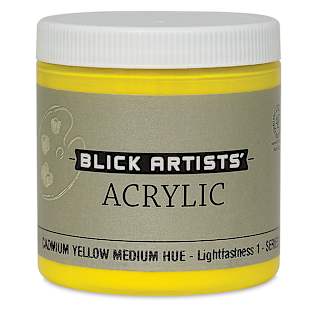 Blick Artists' Acrylic - Cadmium Yellow Medium Hue, 8 oz jar