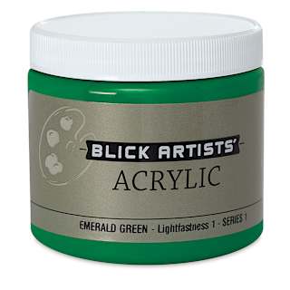 Blick Artists' Acrylic - Emerald Green, 16 oz jar