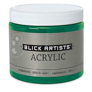Blick Artists' Acrylic - Permanent Green Light, 16 oz jar