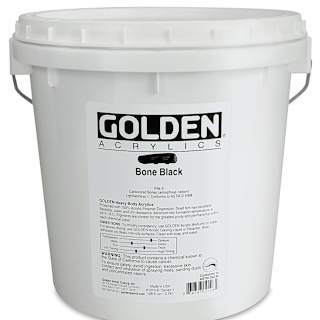Golden Heavy Body Artist Acrylics - Bone Black, 128 oz jar