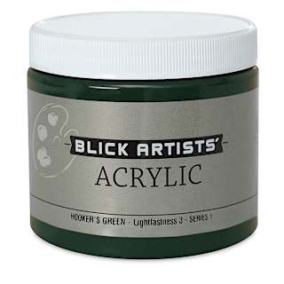 Blick Artists' Acrylic - Hooker's Green, 16 oz jar